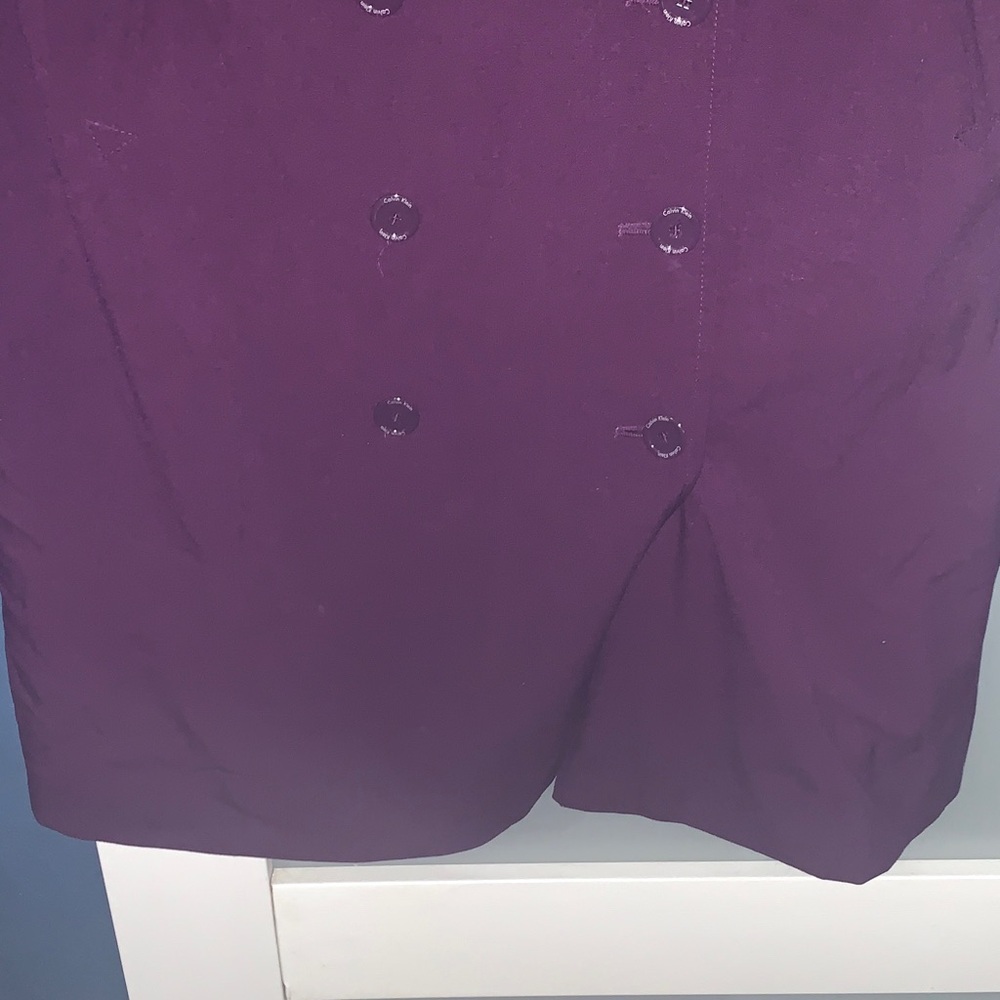 Calvin Klein Double-Breasted Purple Dress - Picture 2 of 7